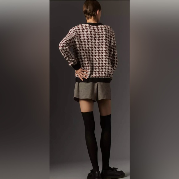 Maeve Houndstooth Cardigan Sweater - Picture 2 of 2